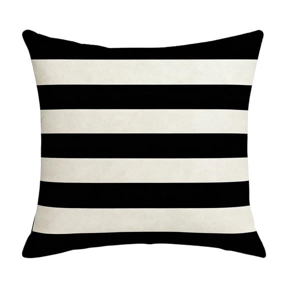 Waterproof Cushion Cover Geometric Stripe Pattern Decorative Throw Pillow Cover Water Resistant Stretch Fabric Decorative Square Cushion Shell Vacation Style Decorative Seat Pillow Slipcover