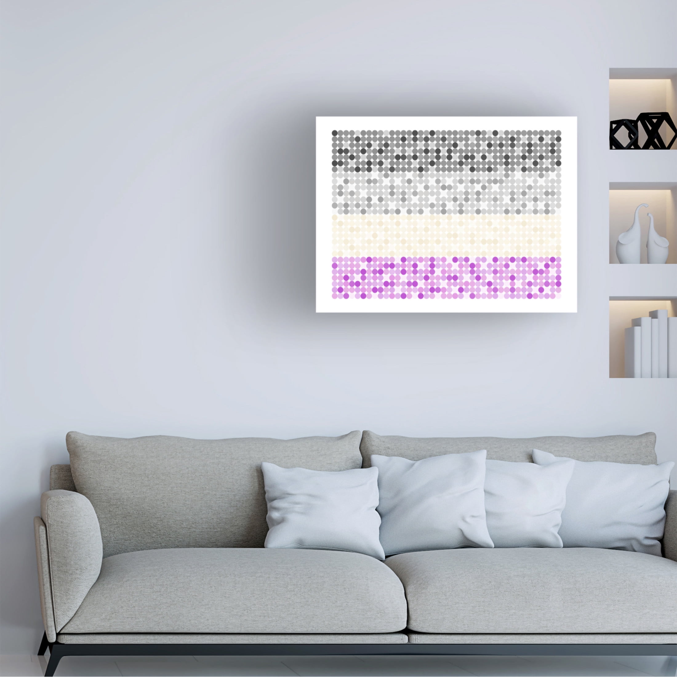 Canvas Wall Art - Tom Quartermaine 'Abstract Circle Asexual Pride Flag' Wall Art for Living Room, Bedroom, or Office Décor by Trademark Fine Art - 32 x 24 Inches
