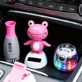 thumbnail image 3 of Dserhfy Bobble Head Green Frog Decoration Solar Powered Shaking Head Frog Car Dashboard Ornament Educational Cartoon Animal Toy, 3 of 8