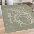 thumbnail image 1 of Rock Music Decorative Rug, Doodle Drawing Sketch Drummer Musical Inspirations Monochrome Arrangement, Quality Carpet for Bedroom Dorm and Living Room, 6 Sizes, Dark Eggshell, by Ambesonne, 1 of 4