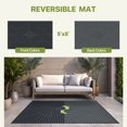 thumbnail image 3 of KUETH 5'x 8' Outdoor Rug Plastic Foldable Waterproof Outside Carpet UV Resistant Geometric Patio RV Deck Mat,BLACK GREY, 3 of 6