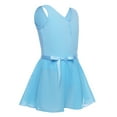 thumbnail image 2 of Eandarui Girls Kids Sleeveless Ballet Dance Leotard with Chiffon Wrap Skirt Two Piece Dancewear Outfits Sky Blue L, 2 of 7