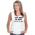 thumbnail image 3 of Cats Make Me Happy You Not So Much Plus Size Graphic Tank Top Brisco Brands 2X, 3 of 5