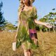 thumbnail image 4 of Vestido de manga corta con cactus y suculentas, vestido de fiesta, cóctel de vestidos, elegante vestido de novia para invitadas., 4 of 7