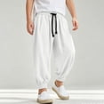 thumbnail image 2 of CONZONE Big Boys Workout Pants Elastic Waist Baggy Joggers for Child Drawstring Wide Leg Fall Casual Trousers with Pockets Size 11-12 Years, 2 of 6