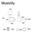 thumbnail image 2 of Musiclily Basic 3R3L 15:1 Ratio Full Sealed Machine Heads Tuners Tuning Pegs Keys with Half Moon Button Right Angle Screw for Acoustic Electric Guitar, Chrome, 2 of 5