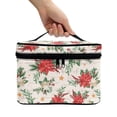 thumbnail image 3 of HELLHERO Poinsettia Pattern Portable Cosmetic Bag Organizer 8.86 x 6.5 x 5.9 Inches Storage Pockets Friend with Large Capacity Daily Work, 3 of 6