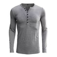thumbnail image 4 of Playeras Hombre Camisa Henley De Manga Larga Playera Casual, 4 of 7