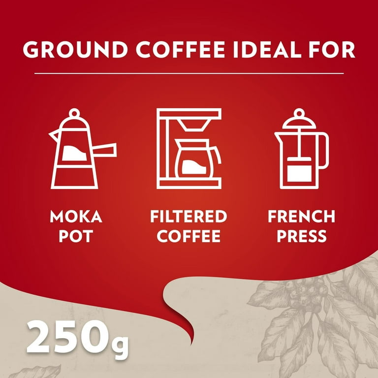 Lavazza Qualita Rossa Ground Coffee Powder, 250G, Can 