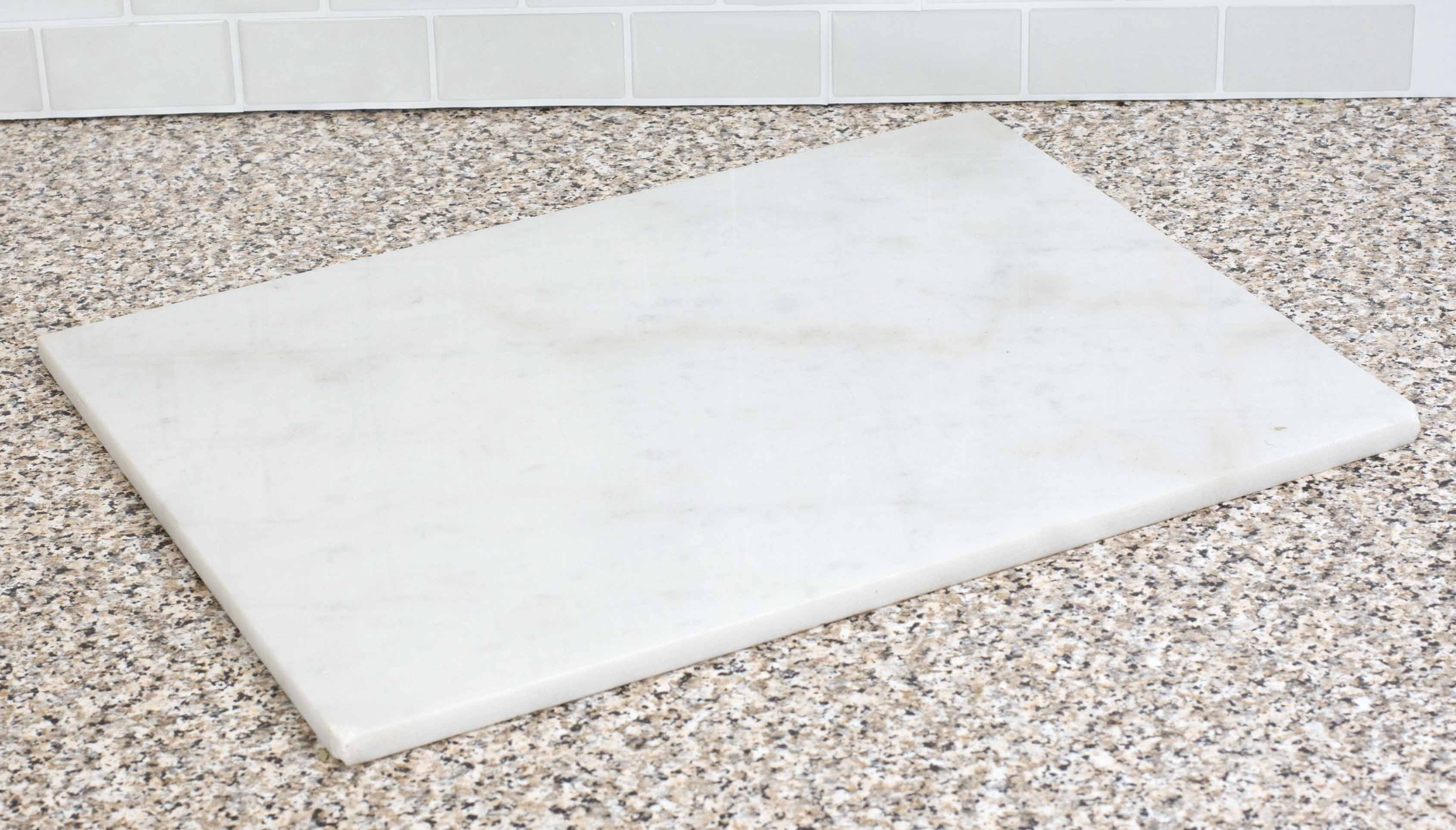 Home Basics 12" x 16" Marble Cutting Board, White