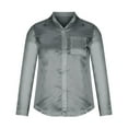 thumbnail image 6 of Admvng Womens Tops Satin Silk Casual Loose Long Sleeve Office Work Tops S-5XL, 6 of 9