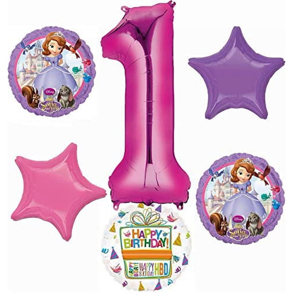 Sofia the First 1st Birthday Party Supplies Balloon Bouquet Decorations