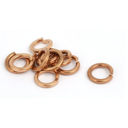 

8mm Inner Diameter Split Lock Spring Washer Gasket Copper Tone 10pcs