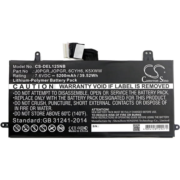 5200mAh J0PGR JOPGR B102286-0001 51KD7 6CYH6 Battery for DELL Latitude 5290 2-in-1 N003L7390-C-D1606FTCN Latitude 5290 Latitude
