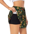 thumbnail image 3 of Lsque Mask Tropical Flower Printed Women's Running Shorts with Liner Pockets,Elastic Quick Dry Workout Athletic Gym Yoga Shorts,Womens High Waist Shorts-Large, 3 of 9