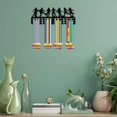 thumbnail image 6 of Women Football Medal Holder Display Hanger Rack Medal Wall Mount Frame Shelf Sports Medals Hanger Black Wall Decor Medal Hanging Organizer Rack for Success Celebration Ribbon 15.7 x 6Inch, 6 of 7