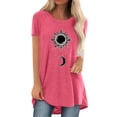thumbnail image 1 of Pompotops Femmes Mode Casual Chemises Manches Courtes Tee Tops Tunique Blouse, 1 of 4