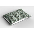 thumbnail image 2 of Ambesonne Floral Pillow Sham 2 Pack, Abstract Flowers and Leaves, 36"x20", Grey Pale Sage Green, 2 of 3
