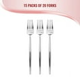 thumbnail image 4 of Smarty 8.4" Shiny Silver Moderno Disposable Plastic Dinner Forks 300ct, 4 of 5