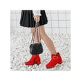 thumbnail image 6 of Ymiytan Fashion Boots for Girl Zip-Up Low Heel Ankle Booties Red 2Y, 6 of 9