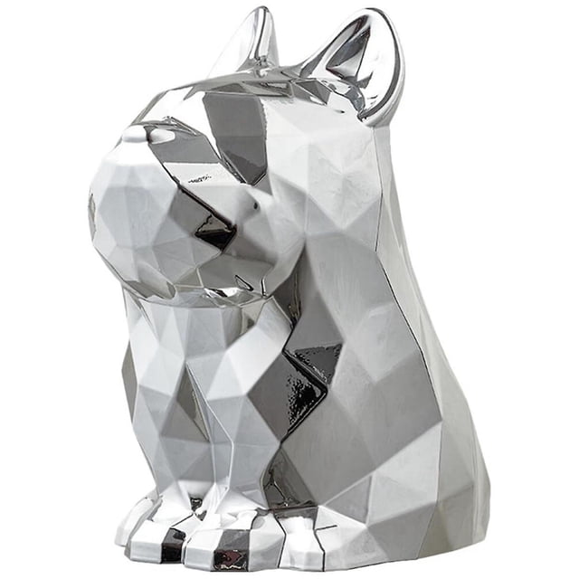 Funda para Dispensador de Pañuelos Yashi con Forma de Bulldog Francés Color Plateado