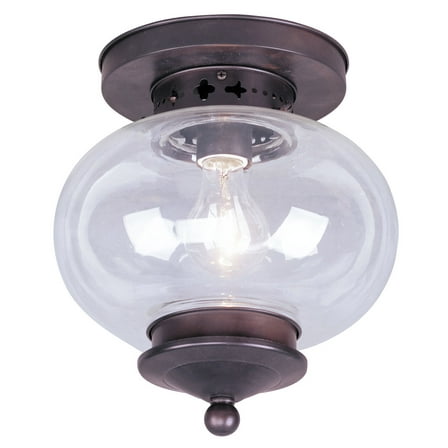 1 Light Bronze Ceiling Light fixture with Solid Brass base material