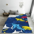 thumbnail image 3 of Yiaed Cartoon Shark Pattern Fleece Throw Blanket,Fleece Throw Blankets for Couch & Bed All Season Use -40"x30", 3 of 6
