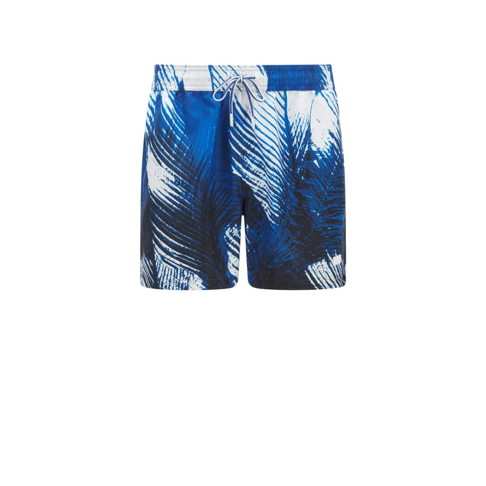 Hugo Boss - Boss Men's Quick-dry swim shorts with palm-leaf print ...
