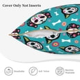 thumbnail image 5 of Fotbe Skull Cat Pattern Velvet Decorative Throw Pillow Covers with Elegant Piping, Soft Plush Cushion Cover for Sofa, Bed, Car, Office-16"x16", 5 of 8
