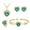 Green, variant on Women's Jewelry Set Necklace Earrings Ring Bracelet Heart Shaped Gemstone Alloy Inlaid Fashion Gift For Women