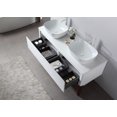 thumbnail image 2 of Sebastian 60" Gloss White Dual Mount Bathroom Vanity, 2 of 13