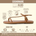 thumbnail image 3 of Cushionaire Alias Squared Toe Womens Sandals, T-Strap Flat Sandal with Cushioned Footbed and Adjustable Ankle Strap, 3 of 17
