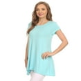 thumbnail image 2 of Women's Solid Casual Short Sleeve Loose Fit pockets Knit Tunic Top S-3XL, 2 of 4