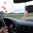 thumbnail image 2 of EeaseMX 1 adorable colgante de bola de pelo para espejo retrovisor de coche, decoración de cristal para colgar en el interior., 2 of 7