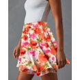 thumbnail image 3 of Pantalones cortos Onlypuff Flowy Chiffon con volantes naranjas para mujer, 3 of 5