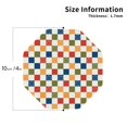 thumbnail image 2 of Zufioo Floral Checkerboard Print Leather Coaster Set, Decorative PVC Coasters 4-pack - Scald and Stain-resistant, Suitable for Home, Cafes, Restaurants-Octagon, 2 of 6