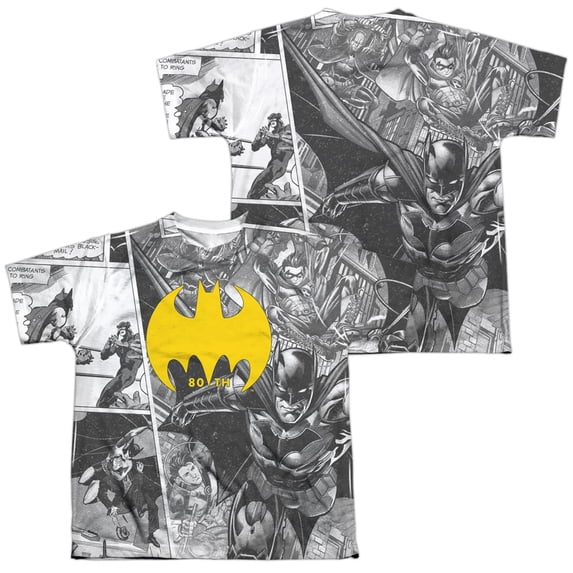Batman - Collage (Front/Back Print) - Youth Short Sleeve Shirt - Medium