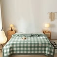 thumbnail image 3 of CASAFUN Lightweight Cotton Quilt Thin Comforter for All-Season, Soft Breathable Blankets for Hot Sleepers and Night Sweats, Machine Washable Napping Bedding Green 39.37x59.06in, 3 of 9