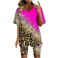 thumbnail image 1 of Ensembles de Gym pour Femmes 2 Pcs Mode Été Décontractée Manches Courtes Col en V Ensemble de Shorts Ensembles pour Femmes en Liquidation, 1 of 3