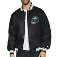 thumbnail image 2 of Men's Starter  Black Philadelphia Eagles Printed Triangle Graphic Satin Full-Snap Varsity Jacket, 2 of 3