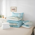 thumbnail image 5 of Manfei White Blue Lighthouse Bedding Sets Full Size,Oil Painting Comforter Sets with Sheets,Ocean Theme Bed in a Bag Full Size,Lightweight Bedroom Decor,7-Piece, 5 of 7