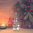 thumbnail image 5 of Lingouzi Christmas Ornament with Ball, 7.7 Inch LED Lighted Desk Decoration Star Ornament Display Metal Stand Tabletop Light Holder for Holiday Party Home Indoor Outdoor Decor, 5 of 5