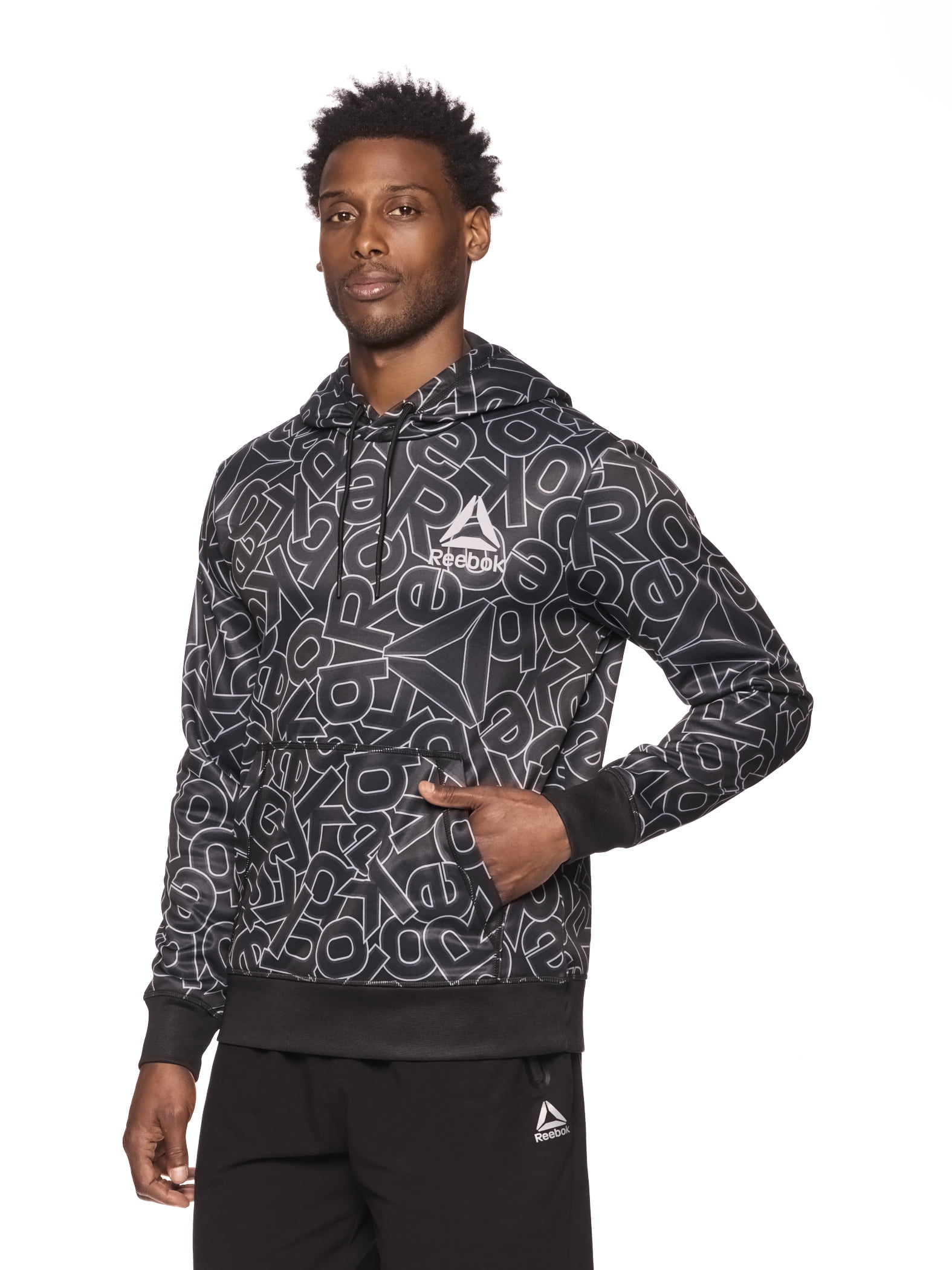 Reebok Mens and Big Mens All Over Print Hoodie, up to Sizes 3XL