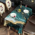 thumbnail image 2 of Teal Gold Marble Pattern Rectangle Tablecloth 60"x120",Waterproof Polyester Rectangle Table Cloth, Wipeable Spillproof Polyester Tablecloth for Dining, Camping, Indoor and Outdoor, 2 of 6