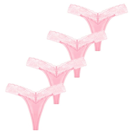 Aayomet Panties For Women Women Thong G String Cotton Thongs Panties V Waist Female Underpants Pantys Lingerie Pink M