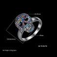 thumbnail image 4 of Punk Colorful CZ Skeleton Devil Ring Black White Bling Zircon Skull Face Iced Rings For Men Fashio Biker Hip Hop Jewelry, 4 of 4