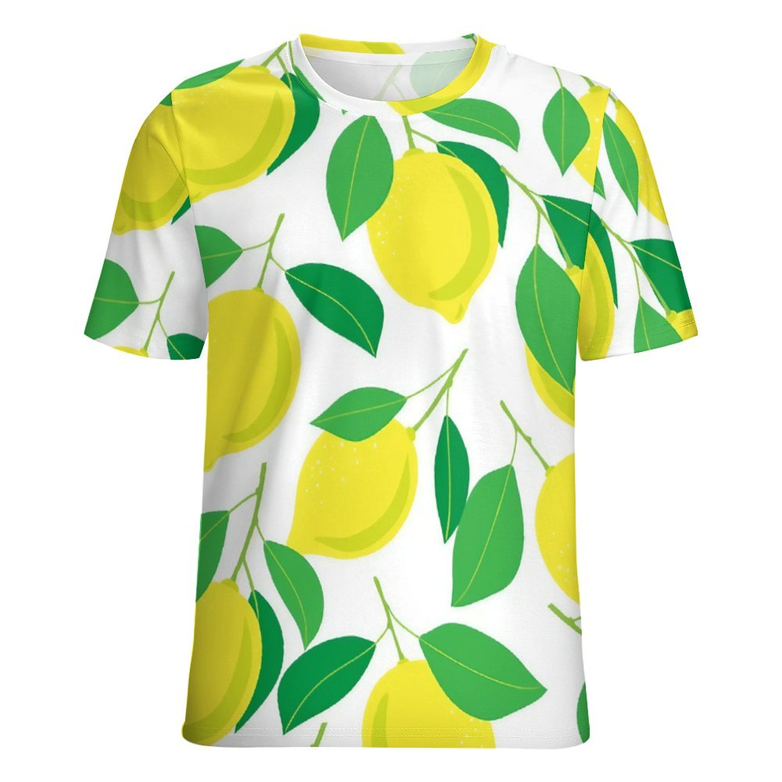 Lemon Leaf Pattern Womens Tops Women's Fashion Casual Short Sleeve