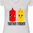 thumbnail image 4 of Inktastic Ketchup and Mustard Women's V-Neck T-Shirt, 4 of 5