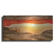 Luxe Metal Art 'Mesa Arch Sun Flare 2' by Grace Fine Arts Photography, Metal Wall Art, 24"x12"