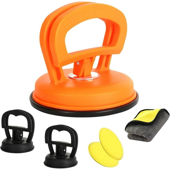 Dent Puller, 3 Pack Car Dent Puller, Dent Remover Tool for Car Paintless Dent Repair Kit and Suction Cup Dent Puller for Glass, Screen, Tiles Lifting and Objects Moving (Orange Black)